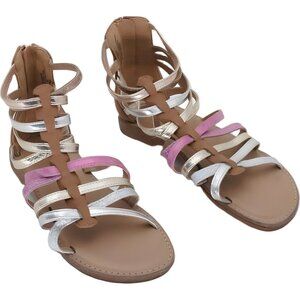 Tucker + Tate Girls Rainbow Gladiator Sandals Faux Leather Size 3 M